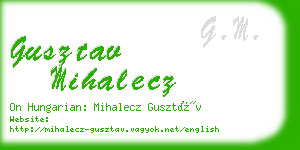 gusztav mihalecz business card